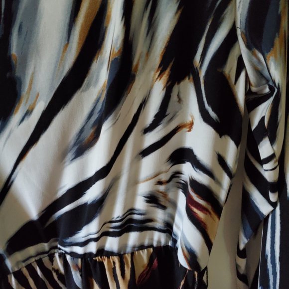 A Luxology Women's Dress Animal Print Career Evening Old Money Belted  S - Picture 8 of 12